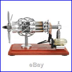 16 Cylinder Hot Air Stirling Engine Motor Model Steam Aircraf Educational Toy