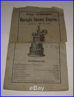1890's Weeden No 1 Steam Engine Nickel NM in Original Box Very Rare! #BY33