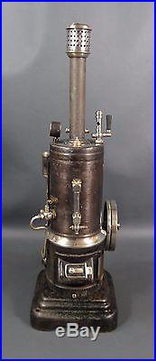 1910 Antique German Marklin Vertical Live Steam Engine Model 7 1/2 Tin Toy Large