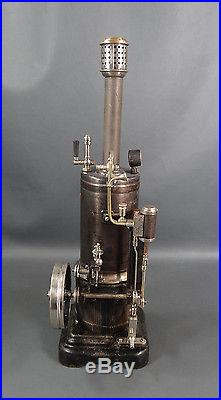 1910 Antique German Marklin Vertical Live Steam Engine Model 7 1/2 Tin Toy Large