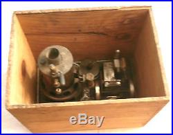 1930s #37 Weeden Steam Engine Toy In Orig Finger Jointed Wooden Box'Untested