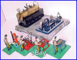 1940s U. S. ZONE GERMANY 4 FACTORY MACHINISTS w OPERATING TOOLS & STEAM ENGINE