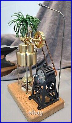 3-legged Vertical Swing Steam Engine Model with Boiler & Steam Power Generating