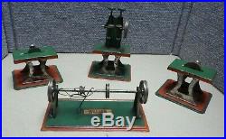 4 PC Vintage Weeden Steam Engine Toy Tools Router Saw Grinder Lot Tin Litho