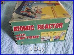 50's Vintage Linemar Japan ATOMIC REACTOR STEAM ENGINE Toy w Great-shaped Box