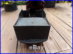 Antique 30's Cor-cor Pressed Steel Steam Engine Tender Toy Ride Push Toy