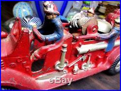 Antique Cast Iron Arcade Fire Truck Steam Engine Toy Original Old Rare Pumper