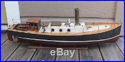 ANTIQUE Vintage Model Wooden Live Steam Engine Steamship Ship Tug Boat Boucher