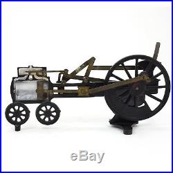 Antique 19TH C. CAST IRON & BRASS STEAM ENGINE DEMONSTRATOR flywheel working