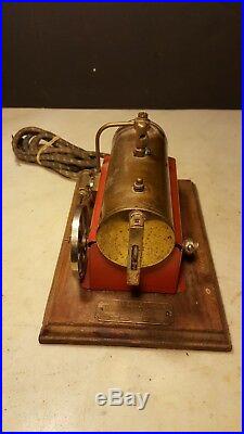 Antique 43 Weeden Electric Toy Steam Engine Wood Base Missing Smoke Stack