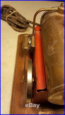 Antique 43 Weeden Electric Toy Steam Engine Wood Base Missing Smoke Stack