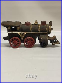 Antique Cast Iron Black Steam Engine #50 Train Locomotive Toy Vintage