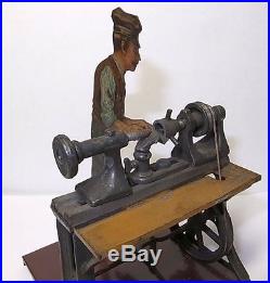 Antique Detailed Man Working on Machine. Lithorghed Tin for live steam engine. 20s