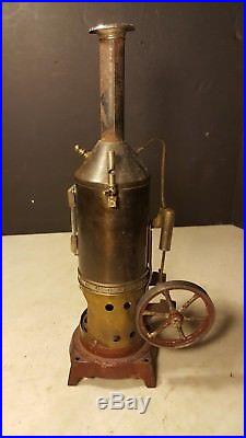 Antique Doll Steam Engine Toy Upright Cast Iron Base