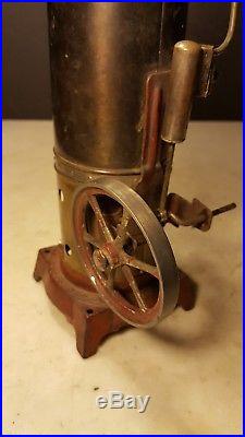 Antique Doll Steam Engine Toy Upright Cast Iron Base