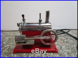 Antique EMPIRE HORIZONTAL #45 ELECTRIC TOY STEAM ENGINE RED WORKING