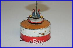 Antique German Tin Painted Steam Engine Accessory Merry Go Round Toy Ride L@@K