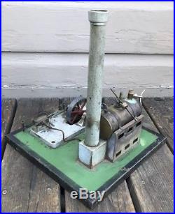 Antique Germany Early Horizontal Live Steam Engine & Boiler Power Plant
