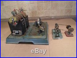 Antique Germany Marklin Horizontal Live Steam Engine Model Tin Toy & Accs