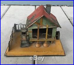Antique House Water Wheel Mill Germany Live Steam Engine Tin Toy