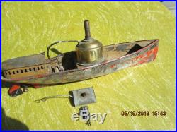 Antique Live Steam Engine Boat 14 Inches Maybe Plank