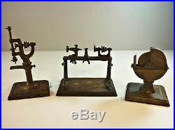 Antique Miniature Toy Steam Engine Accessories 3 Rare Tools Lathe Grinder Punch