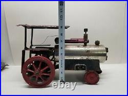 Antique Steam Engine Home Made Folk Art Tractor Locomotive Art 14 Long