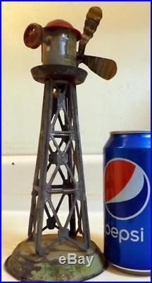 Antique Steam Engine Toy Tin Litho Windmill Accessory 9 Tall Germany c1910s
