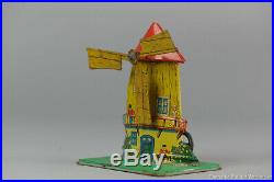 #Antique Tin Toy# US ZOne Germany Wind Mill For Steam Engine Dutch Windmill toy