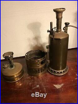 Antique Vertical Steam Engine Brass Boiler Toy for repair or parts