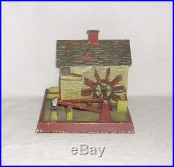 Antique WATER WHEEL HOUSE withHAMMERS. GERMAN STEAM ENGINE Accessory Toy. Marklin