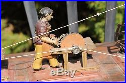 Antique Weeden Steam Engine Boiler With Three Workers Saw Man Grinder Hand Sawer