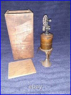 Antique working Vertical Steam Engine copper BOILER Salesman's Sample Toy