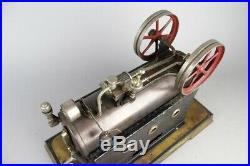 Big vintage VEDES locomobile live steam engine, prewar tin toy 12 1/2in