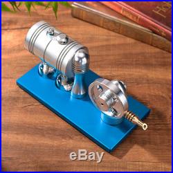 Blue All-metal Steam Engine Motor Model Education Physics Toy Stirling Steamer