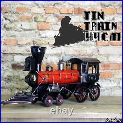 Clock Fashionable Analog Retro Steam Locomotive Tinplate Toys Antique American