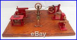 Complete Vintage Jensen Mfg Metal Toy Steam Engine Machine Shop Style No. 100