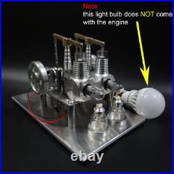 DIY Powerful Hot Air Stirling Engine Model Toy Mini 2Cylinde Generator Motor Toy