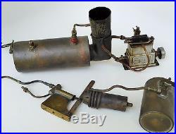 Early 1900's Rare Steel Yacht/stuart Live Steam Engine With Brass Accessories34
