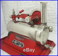 EARLY MODEL Cast Iron Empire Steam Engine B-30. Very Nice Solid Red Flywheel