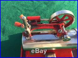 Early Vintage Empire Toy Steam Engine withOrg. Cord-Red Metal Base Works 110 v