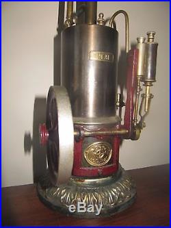 Ernst Plank Ideal Toy Vertical Cylinder Brass Boiler 12.5 tall steam engine