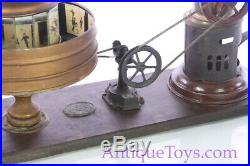 Ernst Plank Praxinoscope (Movie) Tin Steam Engine German Antique Toy, EP Germany