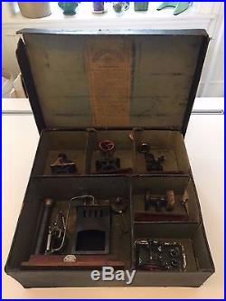 Ernst Plank Toy Steam Engine Set No. 501/2 with Original Box Early 1900's