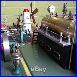 Fleischmann steam engine 1960 60's toy West Gemany tin sausage windmill set
