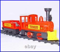GDR Germany WILD WEST TORNADO Steam Locomotive & 2 Wagon Tin Toy Wind-Up MIB`76