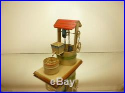 GERMAN MADE VINTAGE TIN TOY BUCKET WATER WELL for STEAM ENGINE H19.5cm GOOD