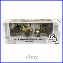 GOLD- 1/64 CASE 175th Anniversary 2594 & Steam Engine 2 Piece Set 44109a-Gold