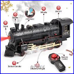 Hot Bee Train Set for Boys Remote Control Train Toys withSteam Locomotive, Ca
