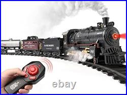 Hot Bee Train Set for Boys Remote Control Train Toys withSteam Locomotive Car